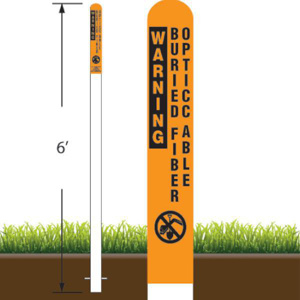 Trident Solutions William Frick Dome Marker Posts Orange 6 ft Warning Buried Fiber Optic Cable