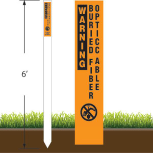 Trident Solutions William Frick Marker Posts Orange 66.00 in Warning Buried Fiber Optic Cable
