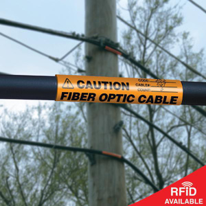 Trident Solutions William Frick SnapAround® Cable Markers Caution Fiber Optic 4 x 4 in