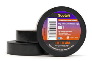 Scotch® 88T Series All-Weather Vinyl Plastic Tape Black 1.5 in 44 ft