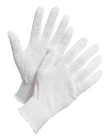R.S. Hughes Lightweight Insulating Glove Liners One Size Fits Most Cotton, Polyester White