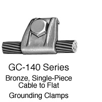 Preformed Line Products GC Series Ground Clamps 0.557 in 0.513 in