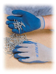 PIP Latex Crinkle Grip Gloves Large Cotton, Latex, Polyester Blue/Gray
