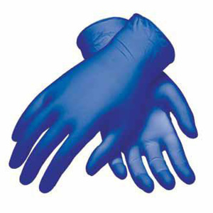 PIP Ambi-Thix™ Industrial Grade Extra Thick Disposable Textured Powdered Gloves Large Latex Blue