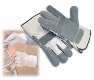 PIP Split Leather Palm Gloves Large Cotton, Cowhide Leather, Kevlar® Gray/White