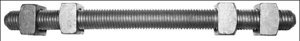 Steel Double Arming Bolts 1 in 18 in Galvanized