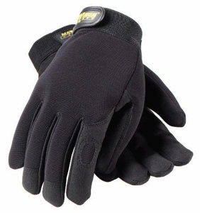 PIP Professional Mechanic’s Black Gloves Medium Cotton, Elastane, Polyester, PVC, Synthetic Leather, Velcro® Black