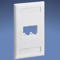 Panduit Standard Angled Multimedia Faceplates 1 Gang 4 Port Electric Ivory ABS Plastic Box