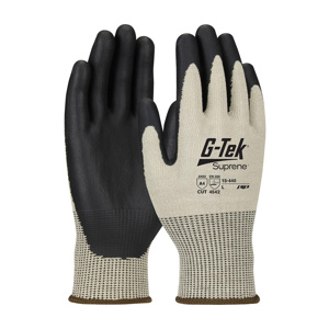 PIP 15-440 G-Tek® Suprene™ Touchscreen Compatible Foam Grip Gloves Small Black/Tan Abrasion 3, Cut A4 NeoFoam®