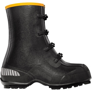 Lacrosse Footwear ATS Series Fleece-lined Overshoes with Buckle and Carbide Studs 13 Black Rubber