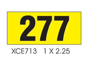Electromark Xcel Energy 277 Symbol Voltmarkers Black on Yellow