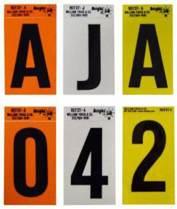 Trident Solutions William Frick Reflective Adhesive Number and Letter Labels <em class="search-results-highlight">U</em> Black on Yellow