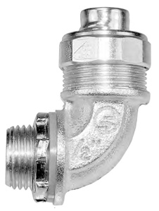 American Fittings STR Series 90 Degree Liquidtight Connectors Non-insulated 1/2 in Compression x Threaded Malleable Iron
