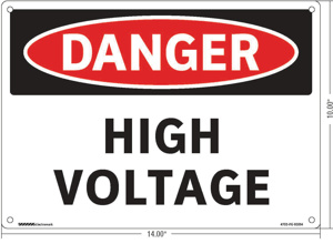 Electromark Danger High Voltage Safety Signs 7 x 10 in Polyester