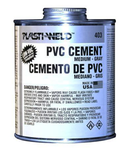 United Elchem Plasti-Weld™ 403 Series Medium Gray PVC Solvent Cements 16 oz Bottle Gray