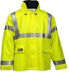 Tingley FR Eclipse™ High Vis Reflective Lightweight Hooded Rain Jackets Large Tall High Vis Lime Yellow