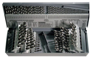 Greenfield General Purpose Jobber Length Drill Sets 115 Piece High Speed Steel (HSS) 1/16 - 1/2 in, A - Z, #1 - #60