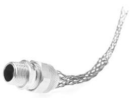 Pass & Seymour Deluxe Series Meshed Strain Relief 90 Degree Cord Connectors Male Connector 1-1/4 in 1.125 - 1.250 in Closed Mesh, Multi-weave