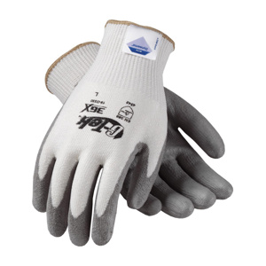 PIP 19-D330 G-Tek® 3GX® Dyneema® Diamond Technology Flat Grip Gloves 2XL Gray/White Abrasion 4, Cut A4 Dyneema® Diamond, Spandex®