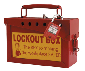 Brady Group Lockout Boxes Heavy Duty Steel Red