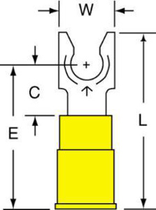 3M Insulated Flanged Block Fork Terminals