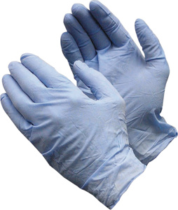 PIP Ambi-Dex® Turbo Disposable Textured Powdered Gloves Large Nitrile Latex-free Blue