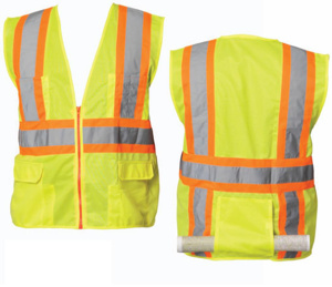 PIP High Vis Reflective Full Zip Vests 2XL High Vis Lime Type R, Class 2