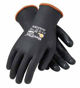 PIP MaxiFlex® Endurance™ Seamless Knit Nylon/Lycra Gloves Medium Nitrile, Nylon Black with Green Hem