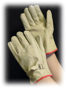 PIP Keystone Thumb and Pull Strap Closures Drivers Gloves Large Cowhide Leather