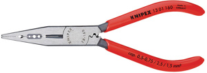 Knipex Tools 13 4-in-1 Electricians Pliers Medium-hard wire: 3/32 in, Hard wire: 1/16 in Long Nose 6.25 in