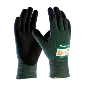 PIP 34-8743 MaxiFlex® Cut™ Touchscreen Compatible MicroFoam Grip Gloves 2XL Black/Green Abrasion 3, Cut A2 Engineered Yarn