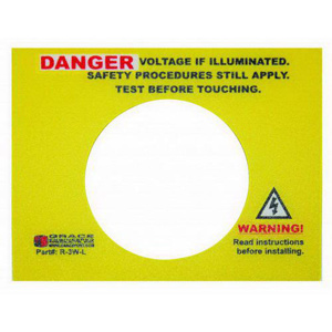 Grace Engineered Products SafeSide™ Series Adhesive-Backed Warning Labels Danger Voltage if Flashing Safety Procedures Still Apply. Test Before Touching. Yellow