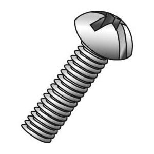 Minerallac Steel Phillips/Slotted Round Head Machine Screws 32 TPI #8 Zinc-plated Silver (Head)