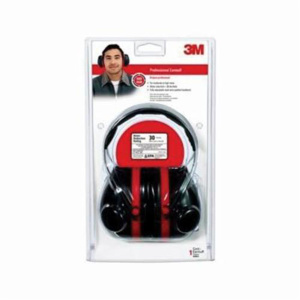 3M Professional Hearing Protectors 30 4 in L x 7 in W x 12 in H Plastic Black/Red