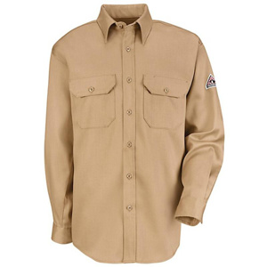 Workwear Outfitters Bulwark FR Relaxed Button Uniform Shirts XL Khaki Mens