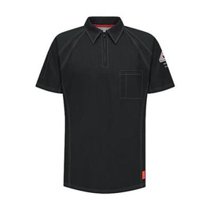 Workwear Outfitters Bulwark FR iQ Series® Lightweight Polos Medium Black Mens