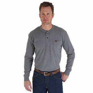 Wrangler RIGGS Workwear® Relaxed Henleys Large Charcoal Mens