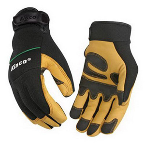 KincoPro™ Unlined Premium Grain Goatskin Gloves Large Black/Gold