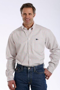 Cinch FR Button Shirts Mens Large White Plaid 8.5 cal/cm2