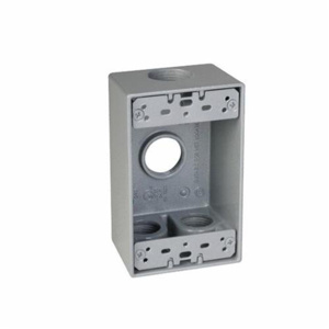 Hubbell Electrical TayMac SB Series Four Hub Weatherproof Outlet Boxes 2 in Metallic 1 Gang 3/4 in