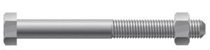 Hughes Brothers Steel Hex Head Tower Bolts 11 TPI 5/8 in 3-1/2 in Grade 2 16700 lbf Hot-dip Galvanized