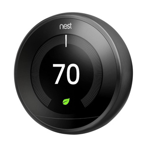 Nest Learning Series Heat/Cool - Self-learning Electronic Wall Thermostat - Wi-Fi 24 V Black