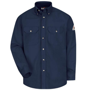 Kits - Workwear Outfitters Bulwark FR Midweight Button Uniform Shirts - OneOK Logo 2XL Navy Mens