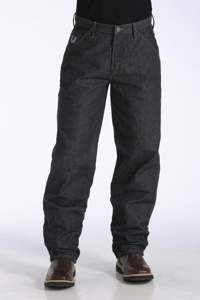 Cinch FR WRX Blue Label Carpenter Loose Tapered Jeans 36 x 38 Dark Blue Mens