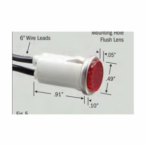 Selecta Products Flush Lens Indicator Lights Incandescent Red