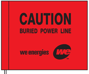 Blackburn Contractor Marking Flags Red Caution- Buried Power Line