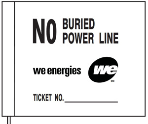 Blackburn Contractor Marking Flags Black (Print)/Clear (Flag) No Buried Power Line