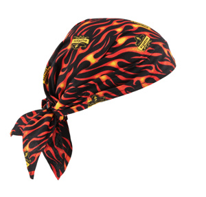 Ergodyne Chill-Its® 6710CT Series Evaporative Cooling Triangle Hats with Towel Graphic - Flames Polyvinyl Alcohol (PVA)