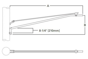 Cooper Lighting Solutions S125S Series Cantilever Style - Single Guy Arms for Wood Poles Steel 24 in