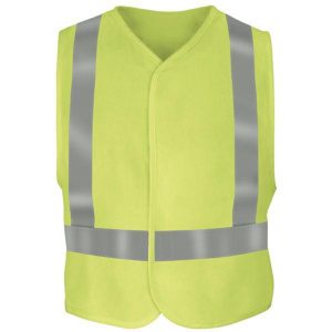 Workwear Outfitters Bulwark FR High Vis Reflective Hook & Loop Vests Medium High Vis Yellow Type R, Class 2